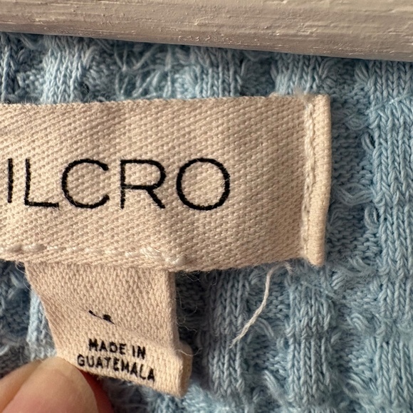 Pilcro Anthropologie Waffle Knit  Light Blue Cropped Top Sz M - Picture 2 of 6